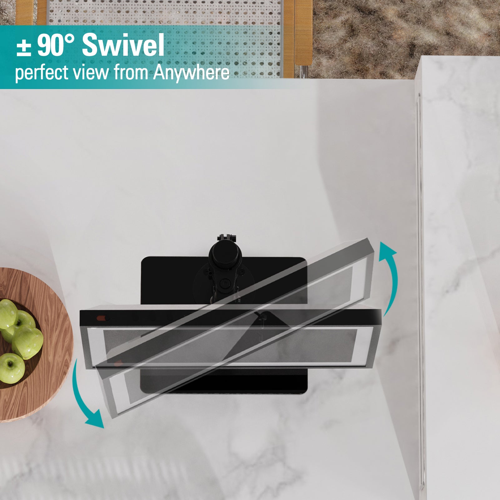 TV Stand Rotate Tilt Glass Base Hold up to 17.6lbs MP1011-ES