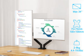Freelift Dual Monitor Desk Mount for 13'' to 34'' Monitors MUA8014B
