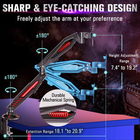 Single Monitor Desk Mount for 17''-32'' Monitors for Gaming