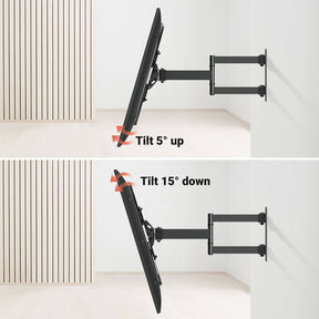 corner TV mount tilts for comfortable viewing
