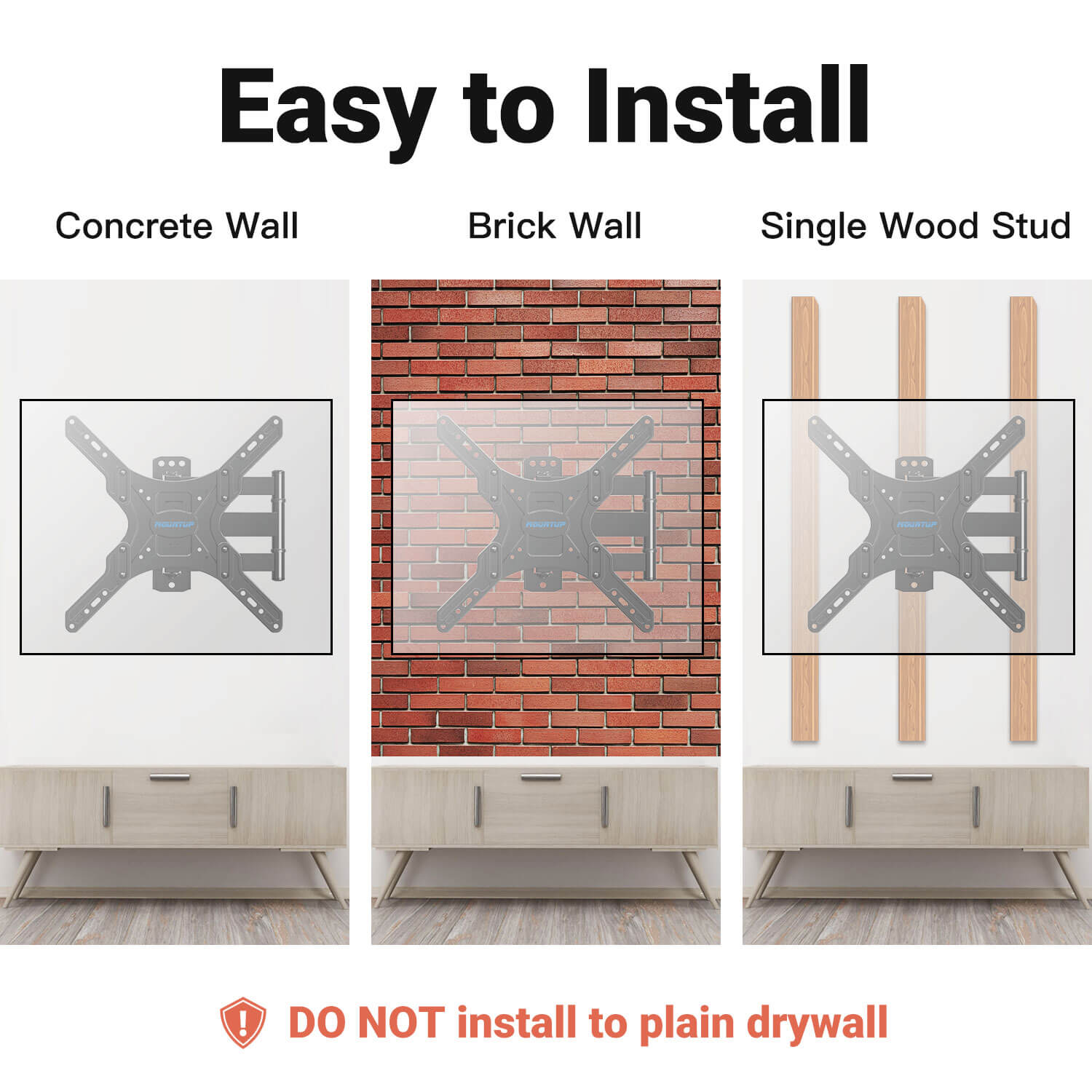 single stud TV mount for easy installation