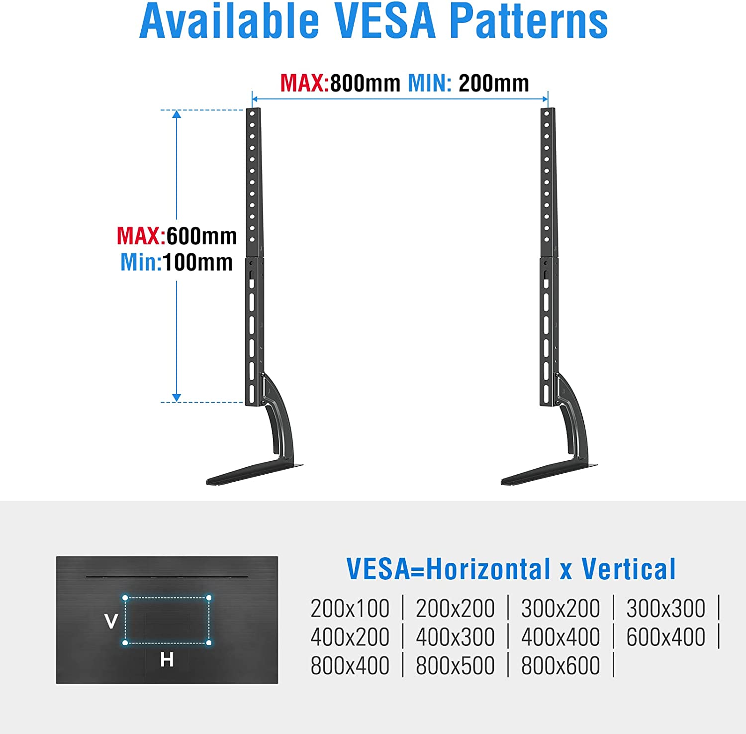 Universal TV Table Stand for 27''-65'' TVs MUT1010