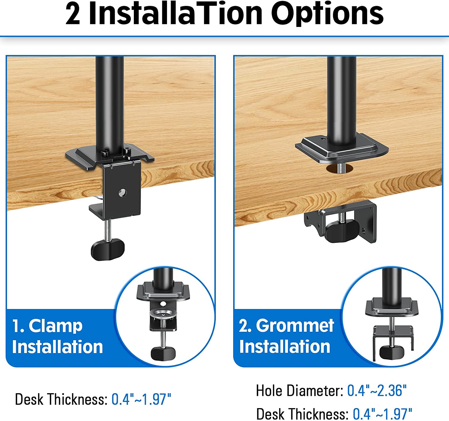 Single Monitor Desk Mount for 13''-32'' Monitors MU4003-A