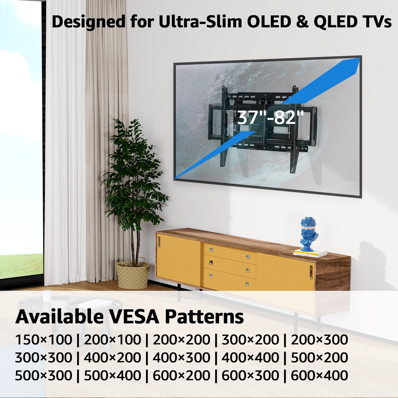 Full Motion TV Wall Mount for 37''-82" TVs MU0058-24K