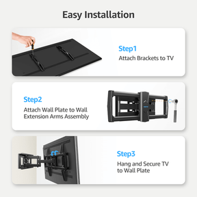Full Motion TV Wall Mount for 42''-82'' TVs MU0028-B2